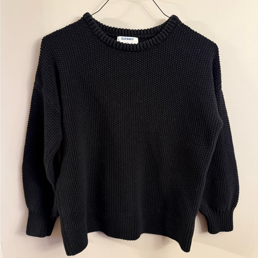 Old Navy Chunky Knit Tunic Sweater – Black – Size M
